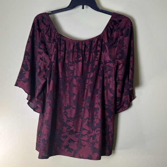 Cato Burgundy Floral Blouse size XL - Picture 4 of 5